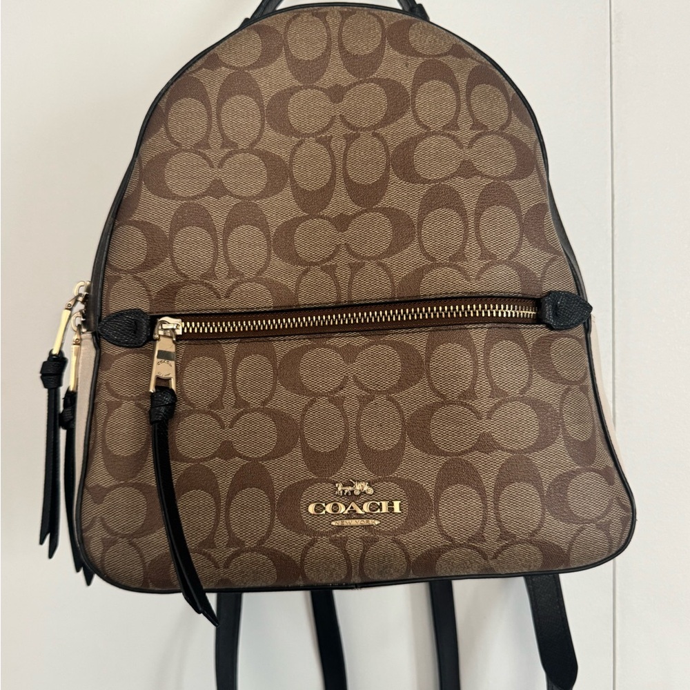 Coach Brown and Black Signature Backpack